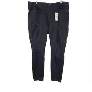 Judy Blue‎ High Waist Skinny Jeans Distressed Black NWT Women's Size 2XL